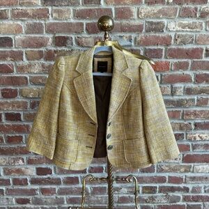 The Limited Yellow Tweed Blazer Jacket
